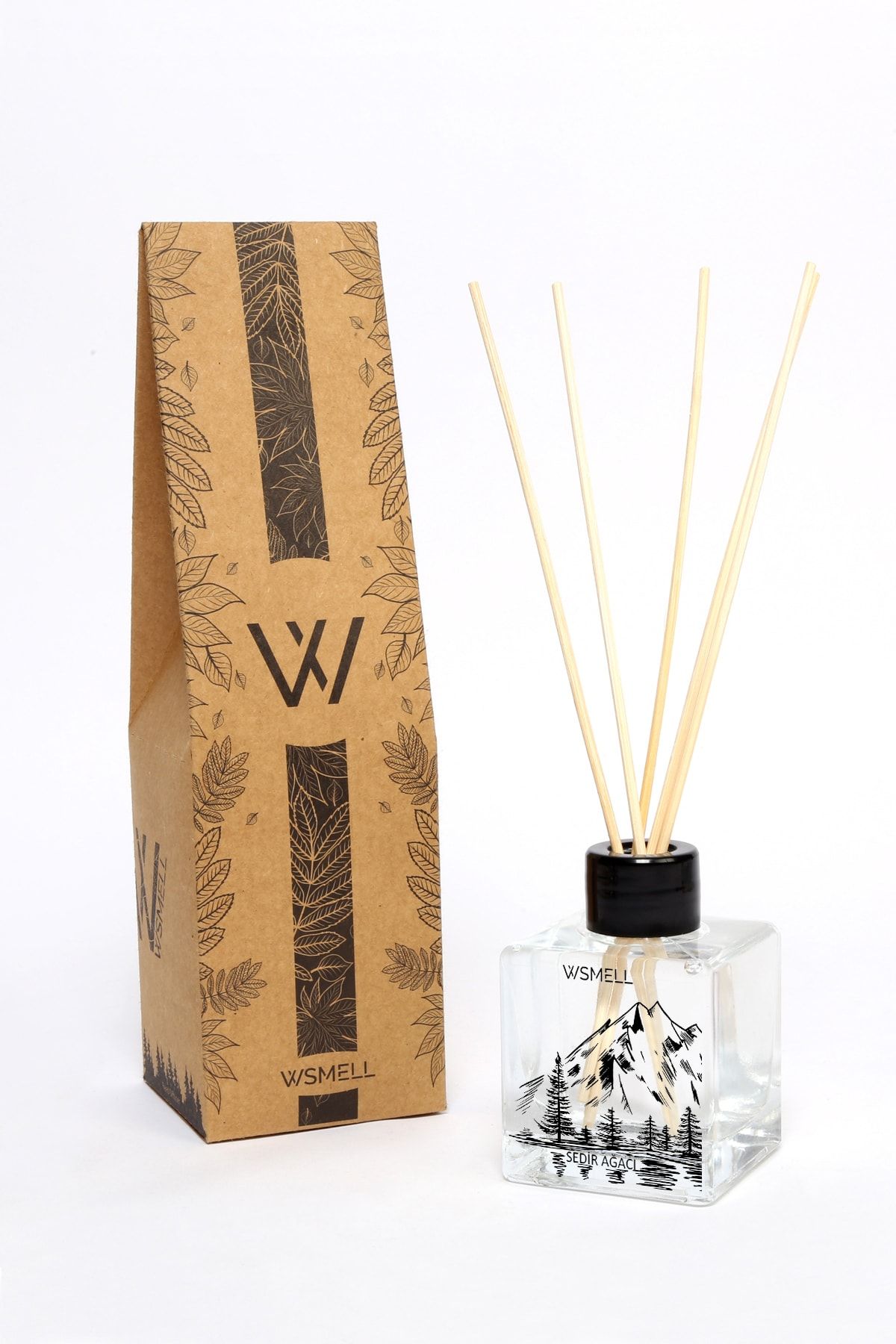 WSMELL Sedir Ağacı 100 ml Sedir Ağacı Bambu Çubuklu Doğal Oda Kokusu