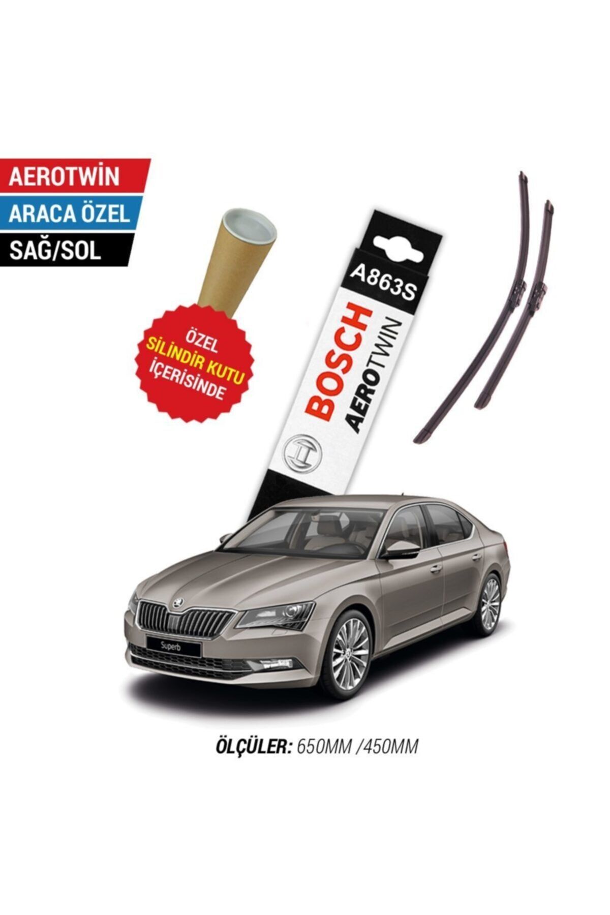 Bosch Skoda Superb Silecek Takımı (2015-2021) Aerotwin A863s