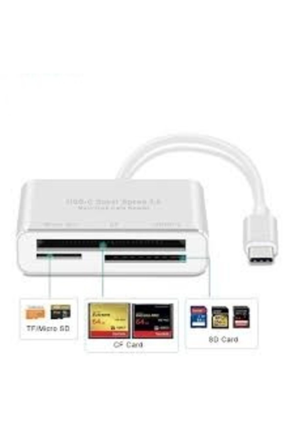 AldımGeldi Multi Disc 3in 1 Kart Okuyucu Cf Sd Micro Sd Usb 3.0 Card Reader