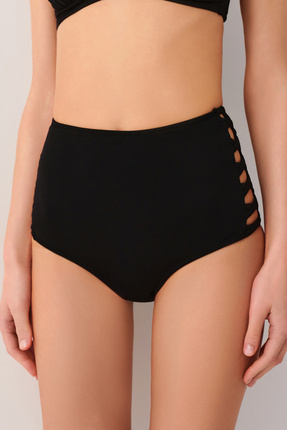 Yüksek Bel Yanı Biyeli Bikini Alt Image 0