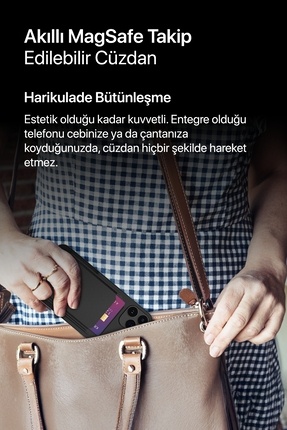 Kaybolmayan Cüzdan! Apple Find My (Bul) Uyumlu Akıllı Cüzdan – MagSafe & Kablosuz Şarj Image 4