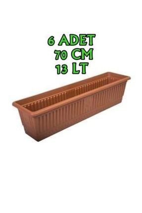 6 Adet Balkon Saksı Büyük Boy 13 Lt 70cm Büyük Boy Image 0