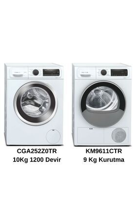 Lüx Set 10 KG Çamaşır (CGA252Z0TR) + 9 Kg Kurutma (KM9611CTR) Image 0