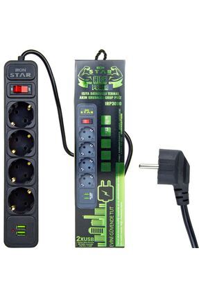 2 Metre 2xusb Akım Koruma 4 Lü Priz - Akım Korumalı Priz (EN GÜNCEL SERİ) Image 0