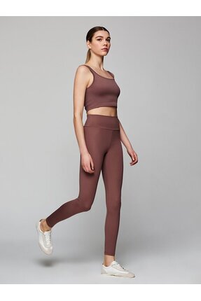 Basıc Slım Kahve Rengi Tayt Image 5