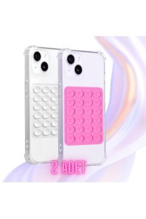 Silikon Vantuzlu Telefon Tutacağı 24 Vantuzlu 1 Paket Yapışkanlı Cep Telefonu Tutucu 2 Renk Image 0