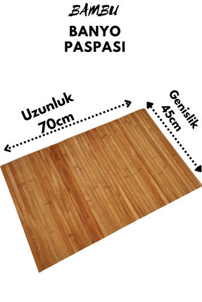 Bambu Kaydırmaz Tabanlı Banyo Paspası/matı 70×45cm Image 0