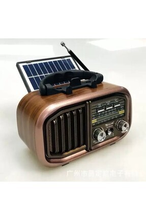 Güneş Enerjili Nostaljik Fm,aux,usb,BT Müzik Çalar 840 Image 0