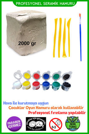 Seramik Hamuru Başlangıç Seti, Kil Çamuru, Oyun Hamuru, Seramik Şekillendirme Kalemi Image 0