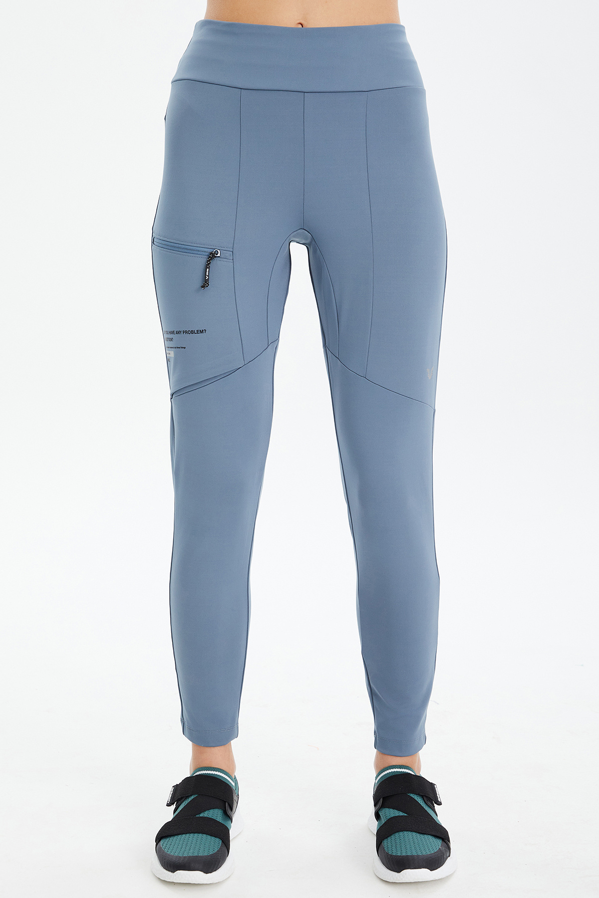 شلوار جوراب شلواری زنانه آبی فاق بلند Lycra Piece Outdoor Sights 0674