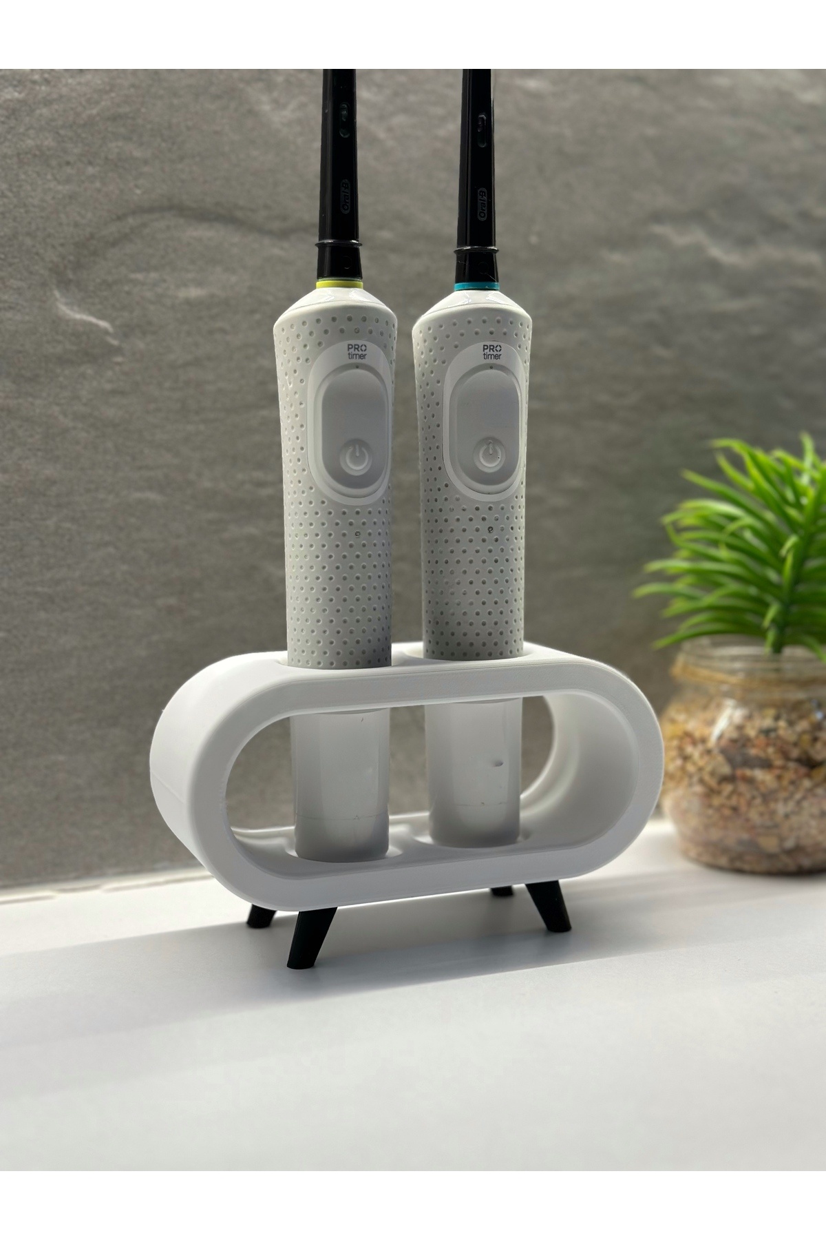 باتری و نگهدارنده مسواک ایستاده سفید (سازگار با همه مدل ها)