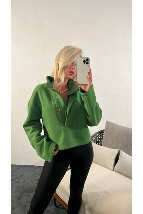 Yumuşacık Dokulu Crop Kesim Sweat Image 0
