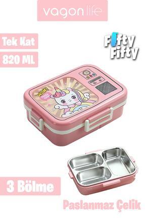 Lunch Box 820 ML Tek Kat Üç Bölmeli Sos Kaseli Yeni Nesil Sefer Tası-FFLBOX10283 Image 0