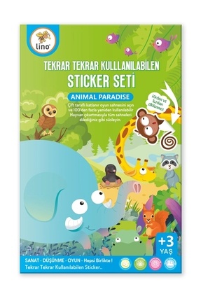 LİNO TEKRAR TEKRAR KULLANILABİLEN STICKER SETİ ANIMAL Image 0