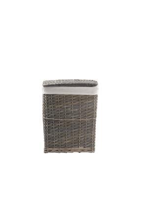 GRİ HASIR DİKDÖRTGEN ÇAMAŞIR SEPETİ 34X22X40CM Image 0