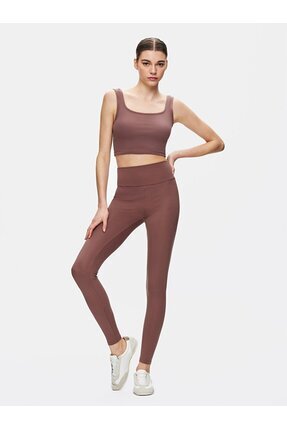 Basıc Slım Kahve Rengi Tayt Image 0