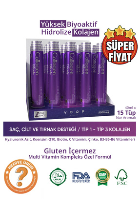 Collagen Beauty Yüksek Biyoaktif Hidrolize Kolajen %100 Saf Ve Doğal - 15 Tüp Image 0