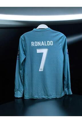 Ronaldo Turkuaz Uzun Kol 2018 Real.Madrid. Yetişkin  Futbol Forması Image 0
