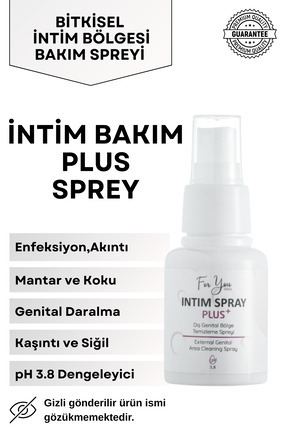 Bitkisel Genital Bölge Koku, Akıntı, Kaşıntı, Mantar Gidermeye Yardımcı Intim Plus Bakım Spreyi 60ml Image 0