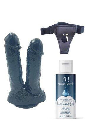Belden Bağlamalı Kayganlaştırıcı Set 21cm Siyah Çiftli Image 0