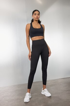 Fit Siyah Yüksek Bel Beli Saran Toparlayıcı Esnek Premium Sporcu Tayt C9191ax24au Image 1