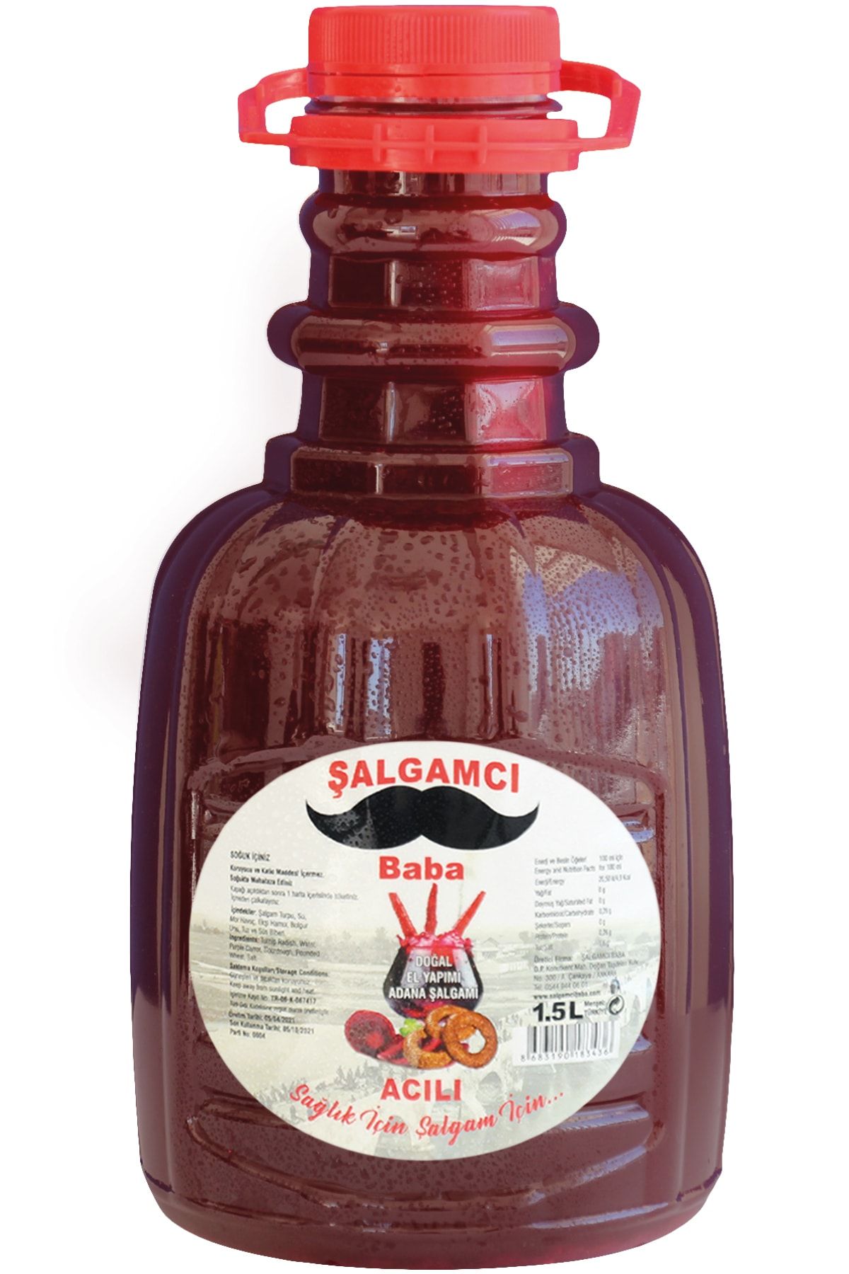 Şalgamcı Baba 1.5 L Acılı Havuç Taneli Doğal Katkısız Şalgam Suyu