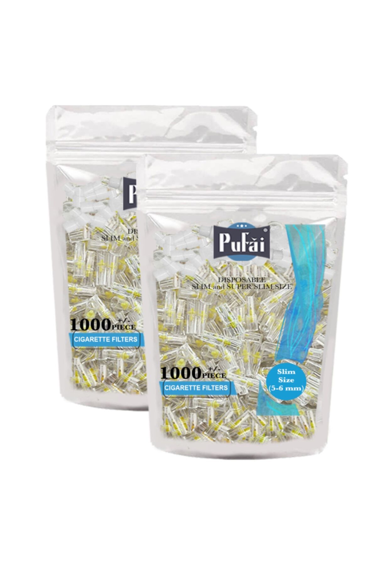 Pufai Slim Sigara Filtresi Tar Süzen Ağızlık 5 Mm 6 Mm Uyumlu 2000 Adet 2 Paket