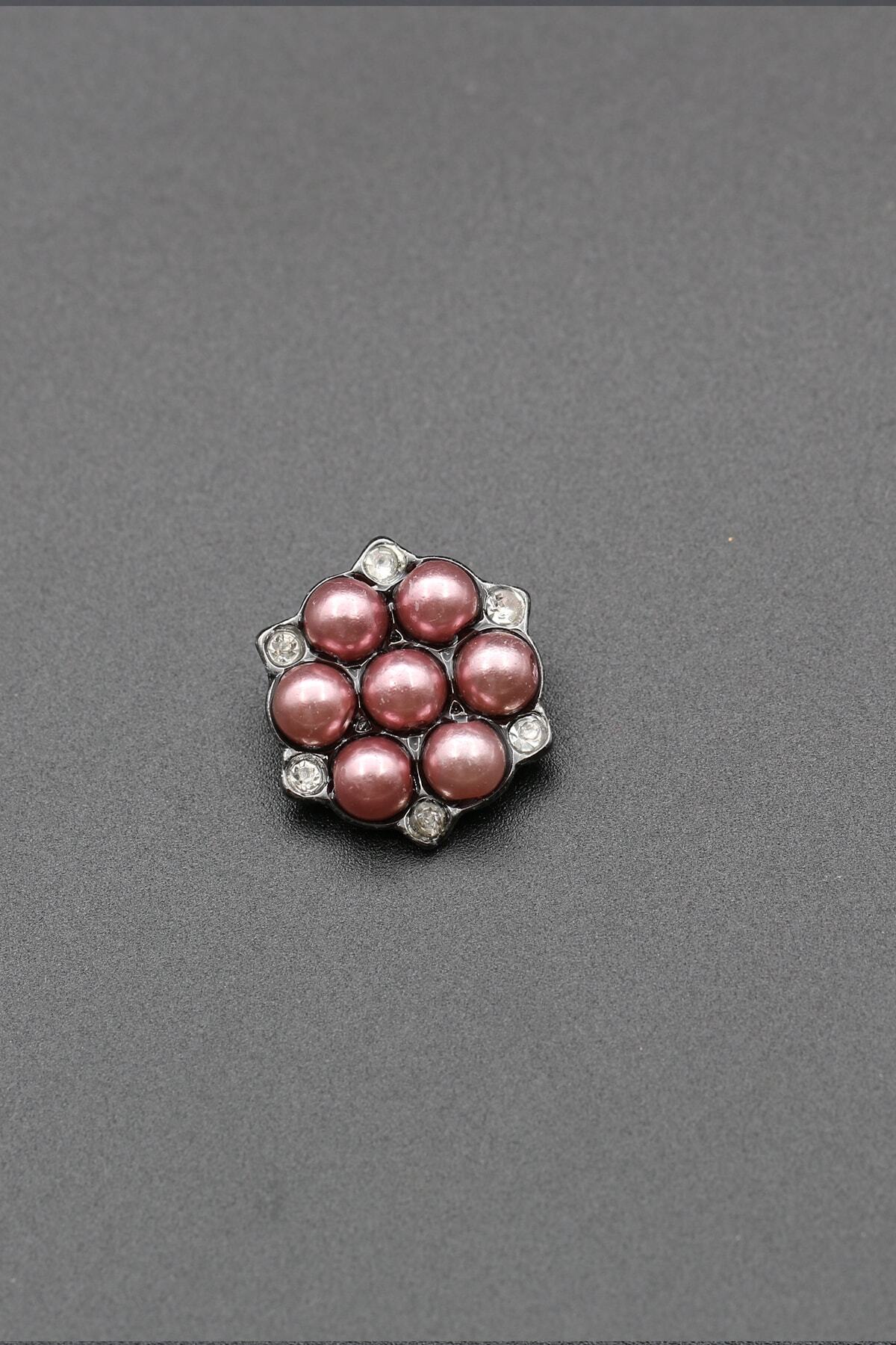 Güler Bijuteri Kristal Taşlı Boncuklu Düğme 10 Adet 20 Mm