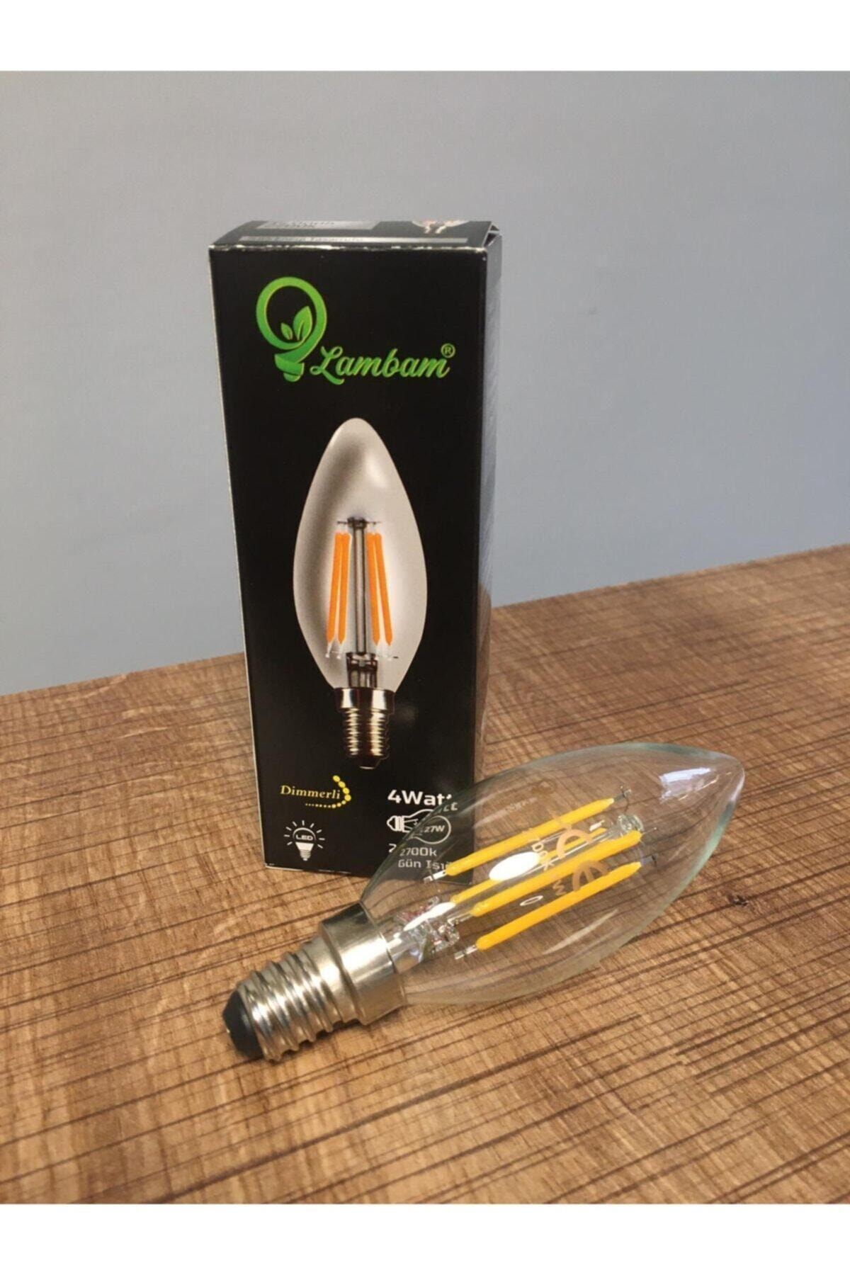 LAMBAM - Rustik 4 Watt Gün Işığı Led Buji Ampul (DİMMERLİ)