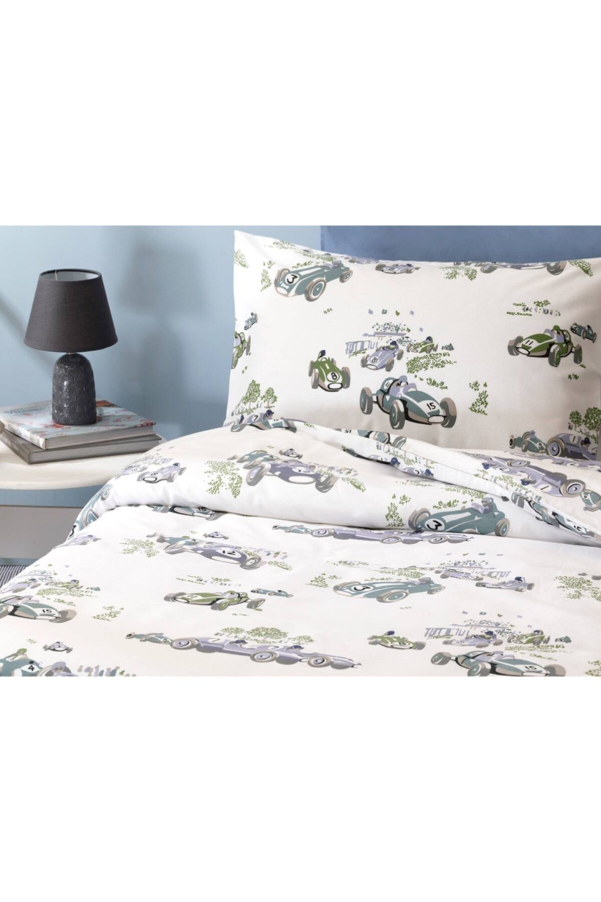 Osmanlı Home Concept Mavi Yeşil Pamuklu Çocuk Nevresim Takımı 160x220 cm