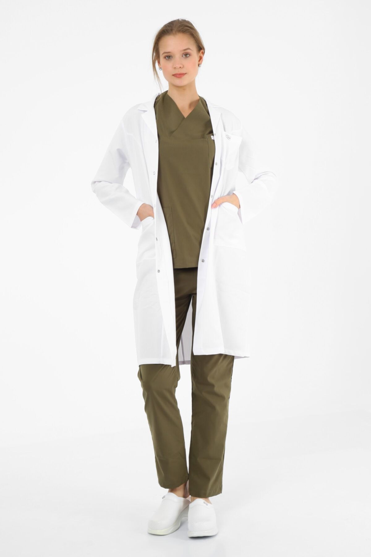 Poloscrubs Gömlek Yaka Uzun Boy Hemşire Önlük Doktor Önlük Öğretmen Önlük