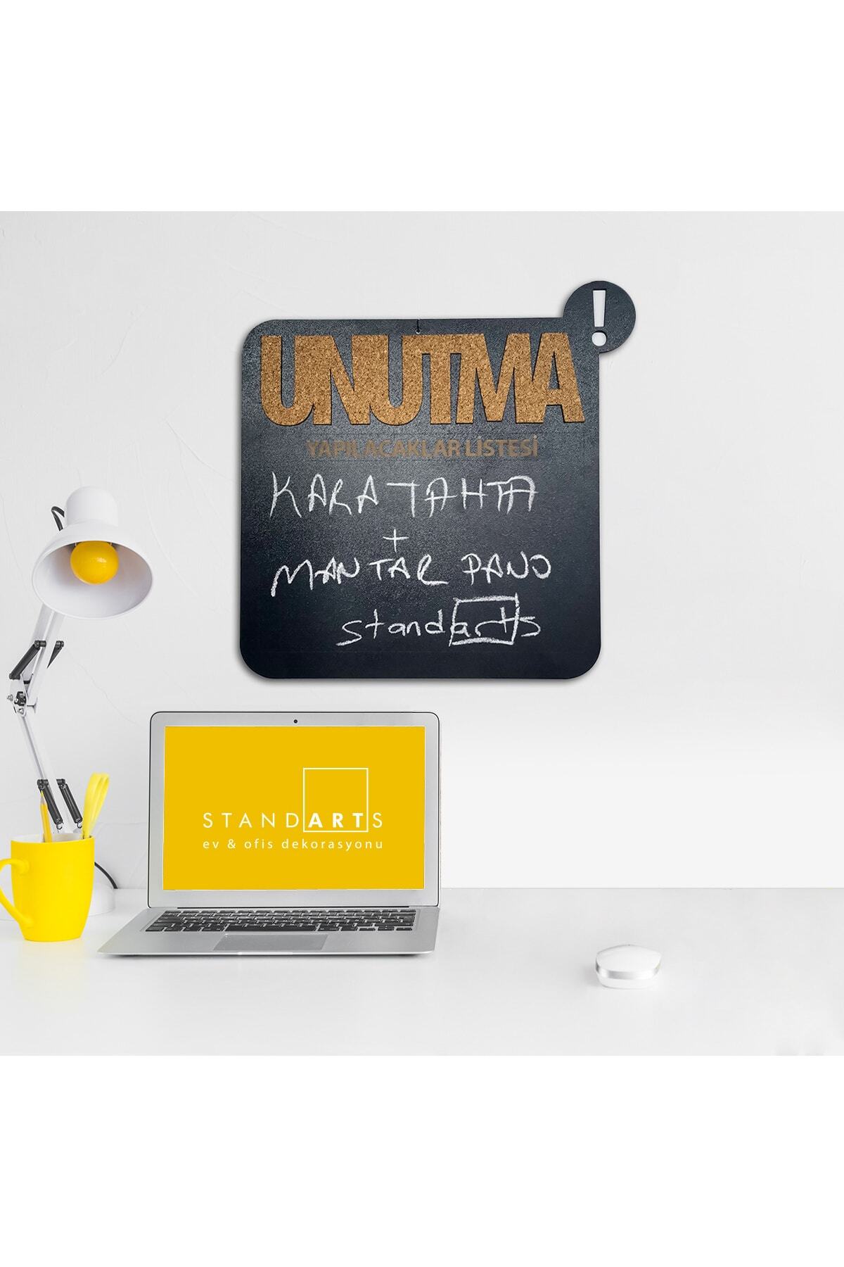 standarts Dekoratif Mantar Panolu Karatahta Orta Unutma