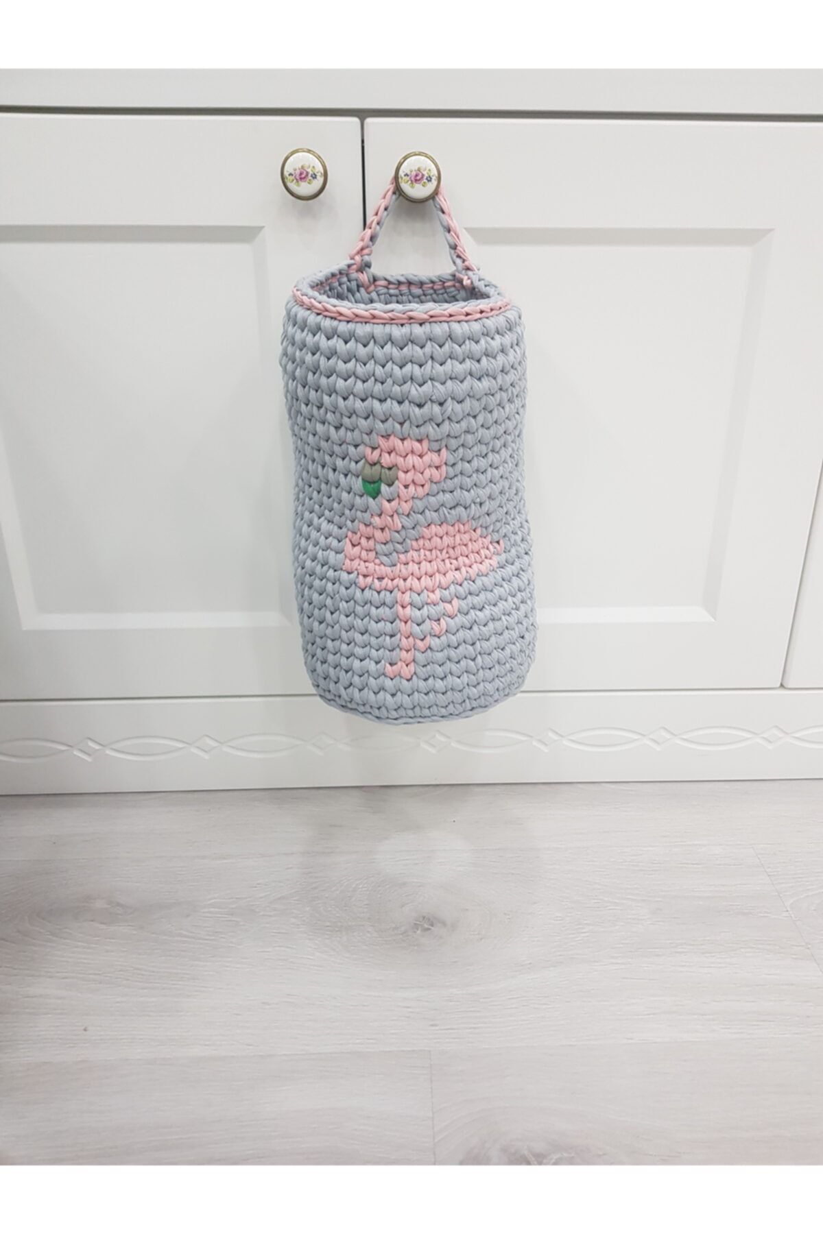 ÖRGÜM Poşetlik Gri Renk Desenli Poşetlik 29x16 Cm