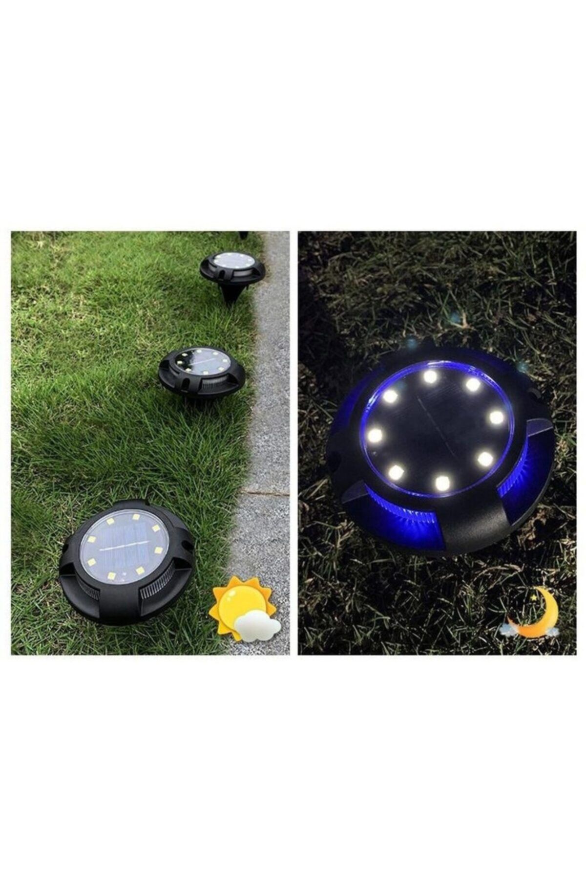 ÖZ&AKMAGAZA Dekoratif Solar Bahçe Zemin Yadınlatması 2 Fonksyonlu 12 Ledli ( 4 Adet )