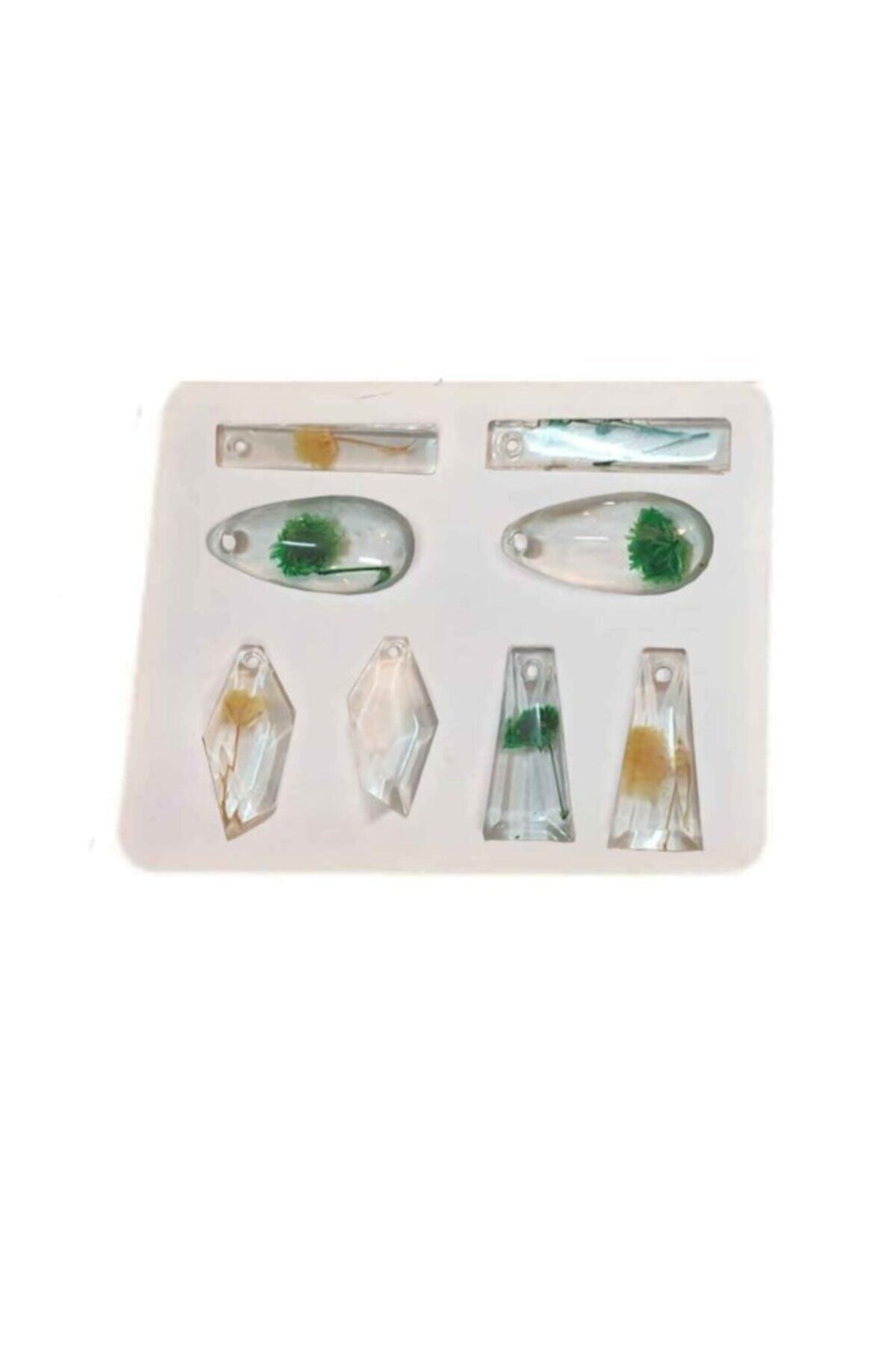 yörük home Epoksi Silikon Kalıp Küpe Ve Takı Kalıbı 8li ( Kalıp Ölçüsü: 5.5 X 7 Cm.)