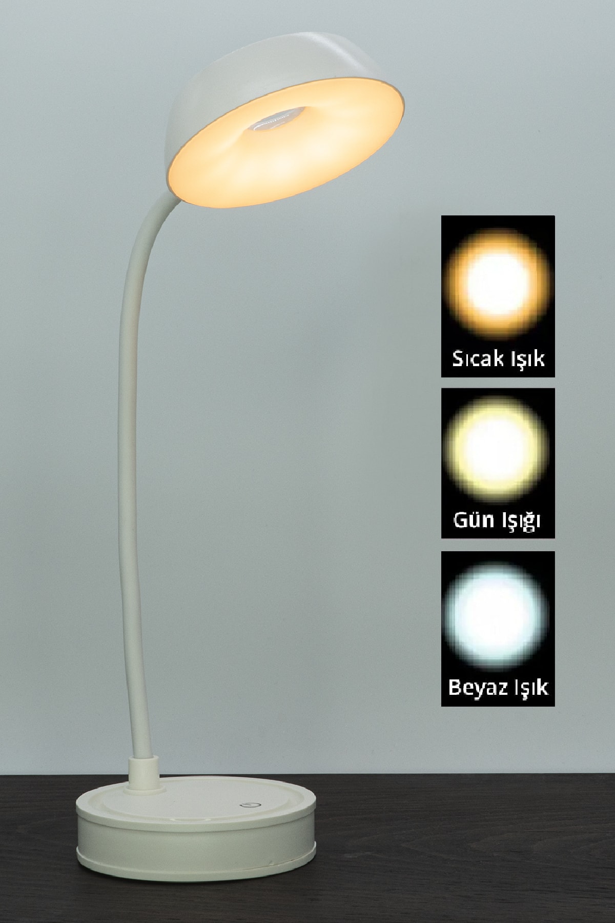Wlue Şarjlı Dokunmatik Led Çalışma Okuma Işığı Flexible Masa Lambası Beyaz