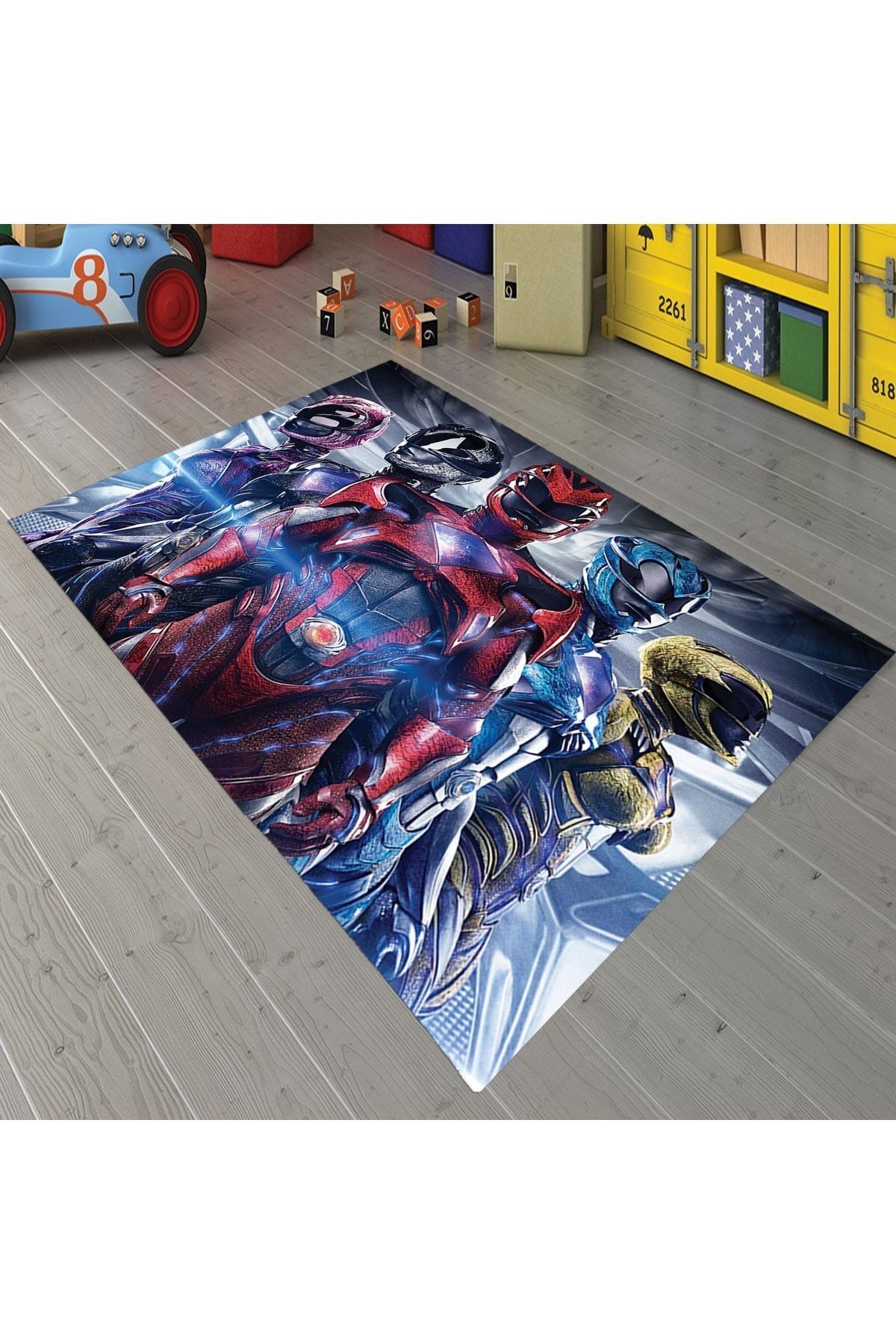 KİPARİS Power Rangers Desen Kaymaz Taban Çocuk Odası Halısı Çocuk Halısı