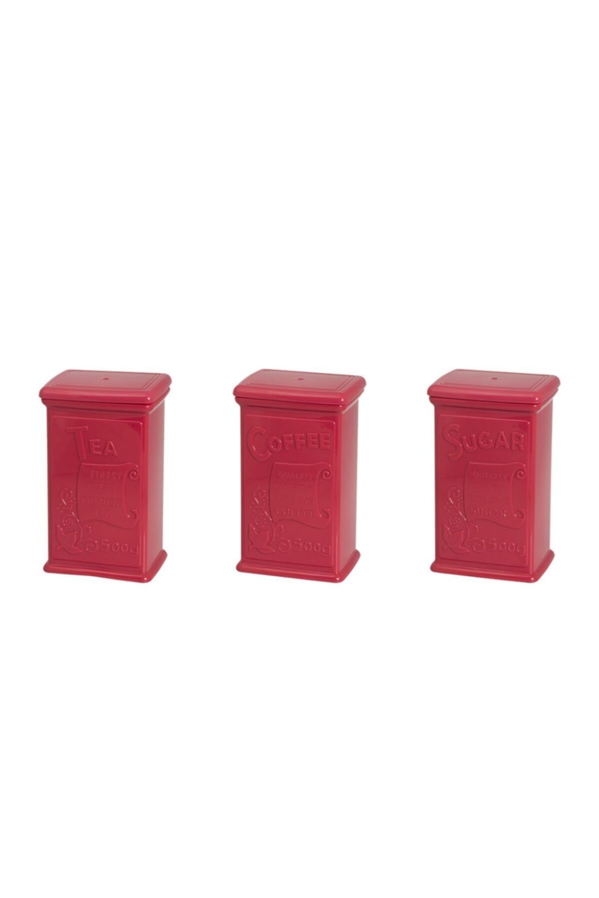 Prestijshop Fuşya Çay Kahve Şeker Kavanozu 2 Kavanoz 1 Kavanoz