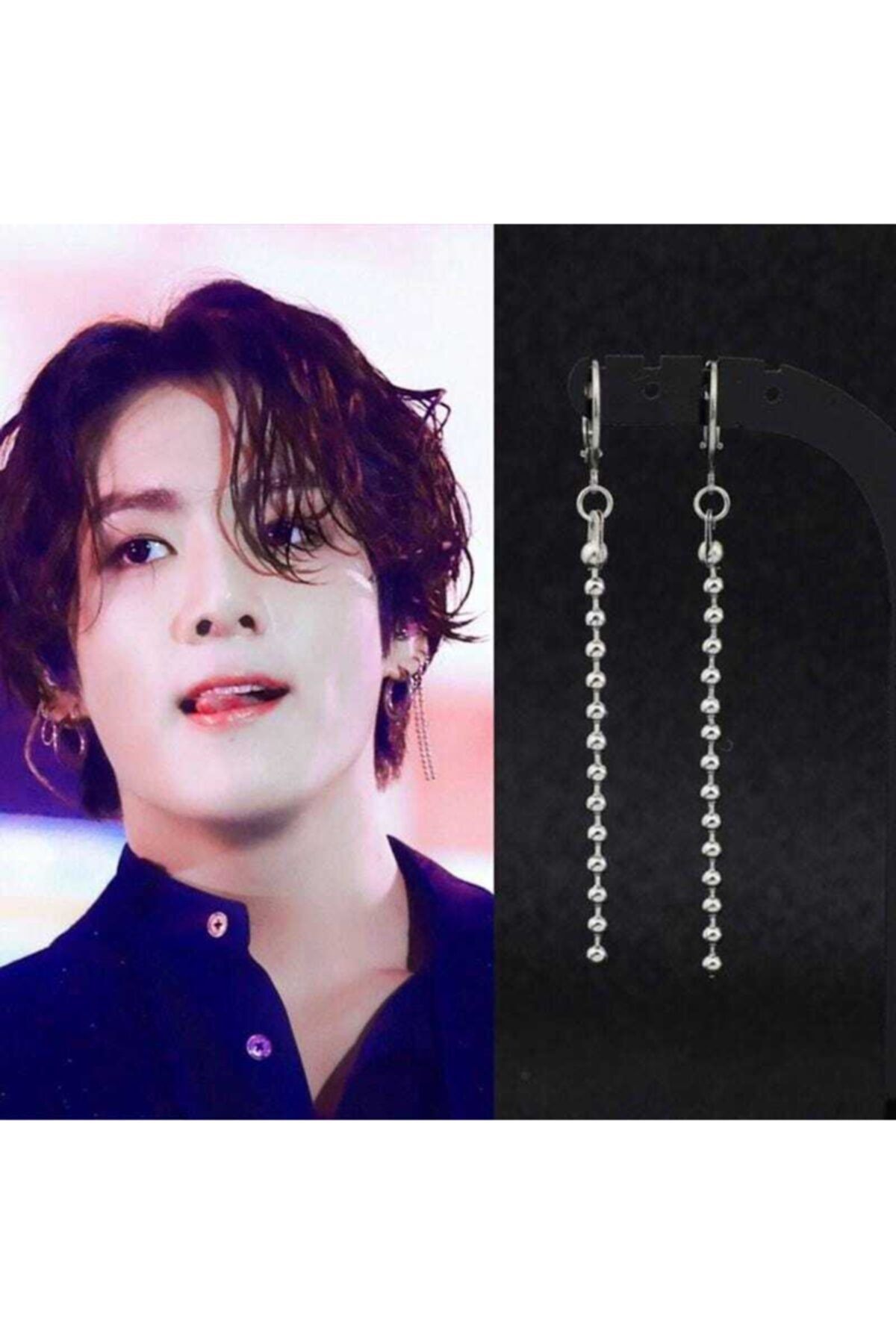 Kolpa Görkem Kore Jungkook Boncuk Küpe
