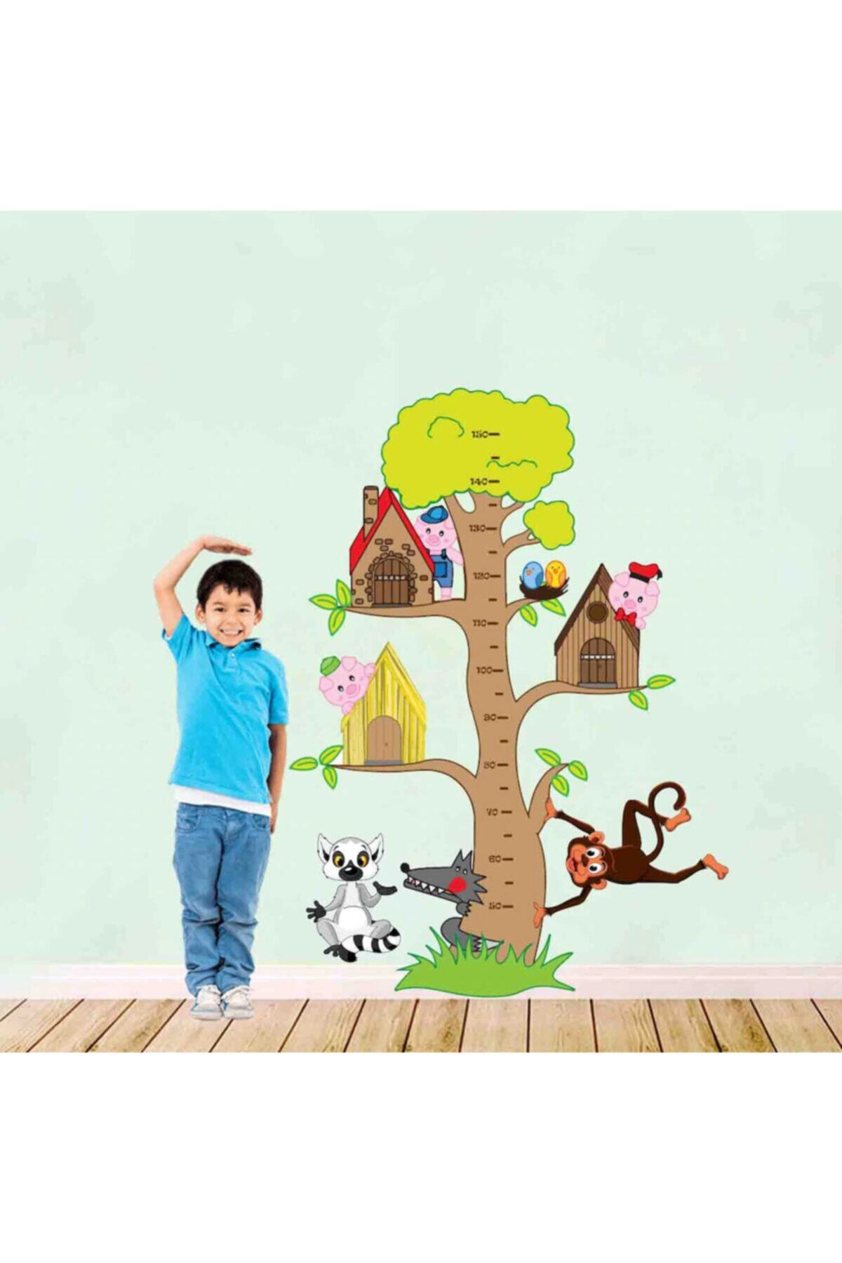 Kt Grup Sevimli Hayvanlar Boy Ölçer Çocuk Gelişim Tablosu Duvar Sticker