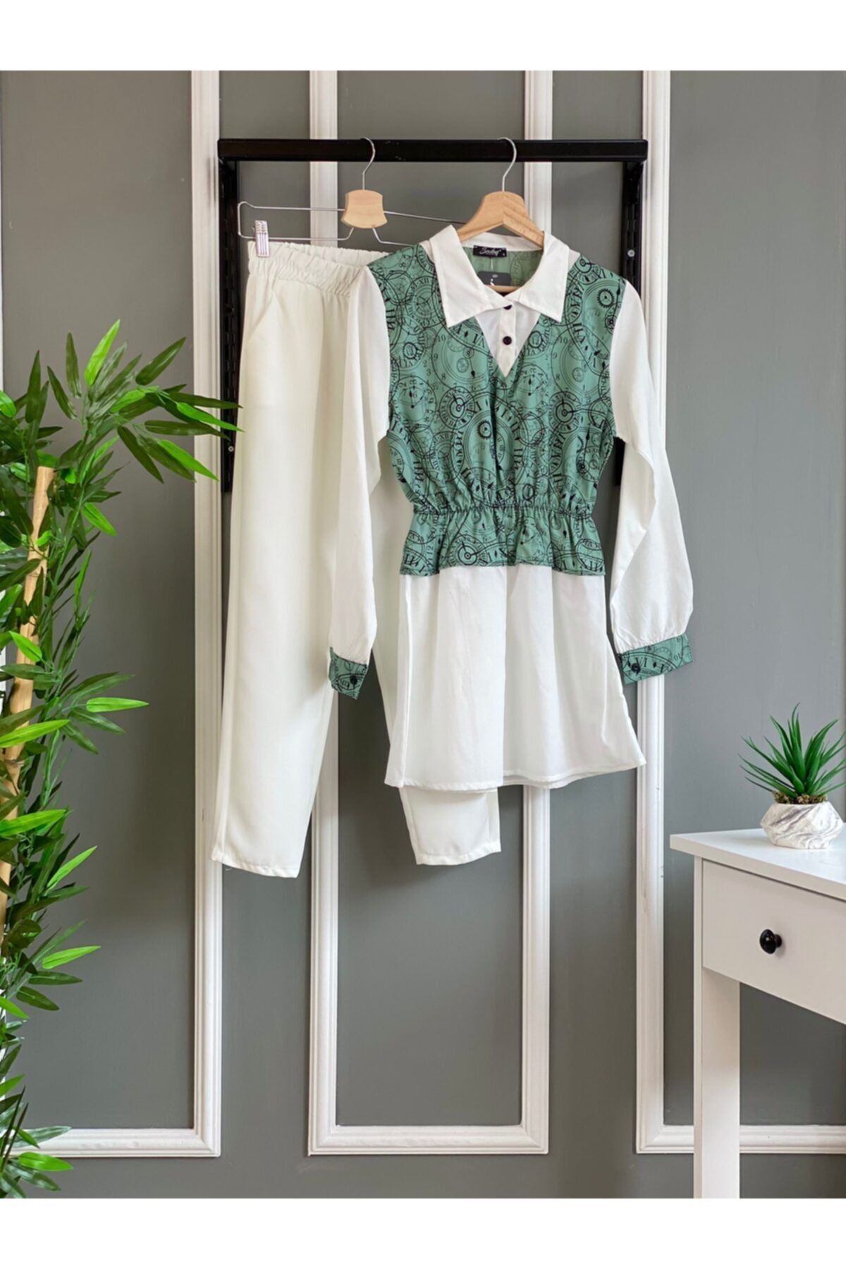 İmajButik Süveter Gömlek Kombin/mint
