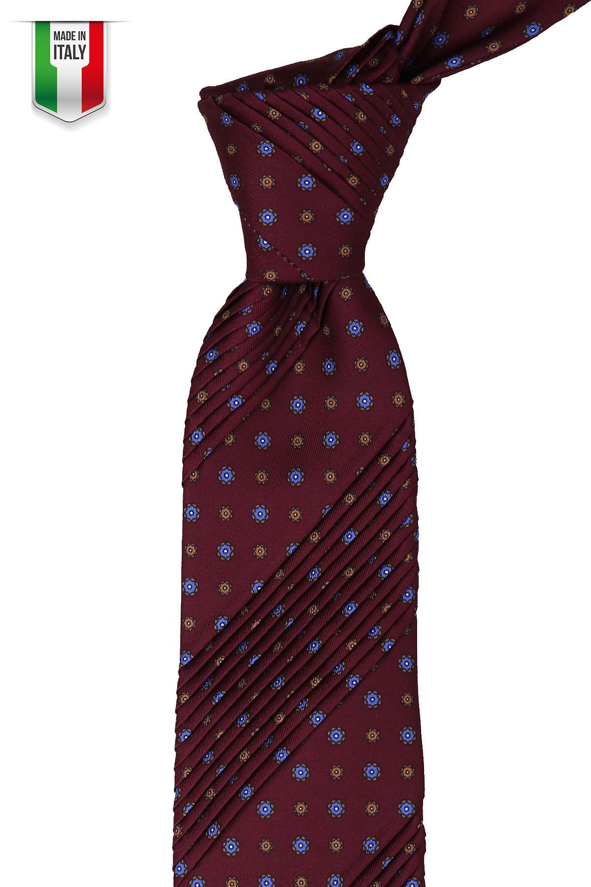 La Pescara Bordo Motif Desen Piliseli Kravat CRK60