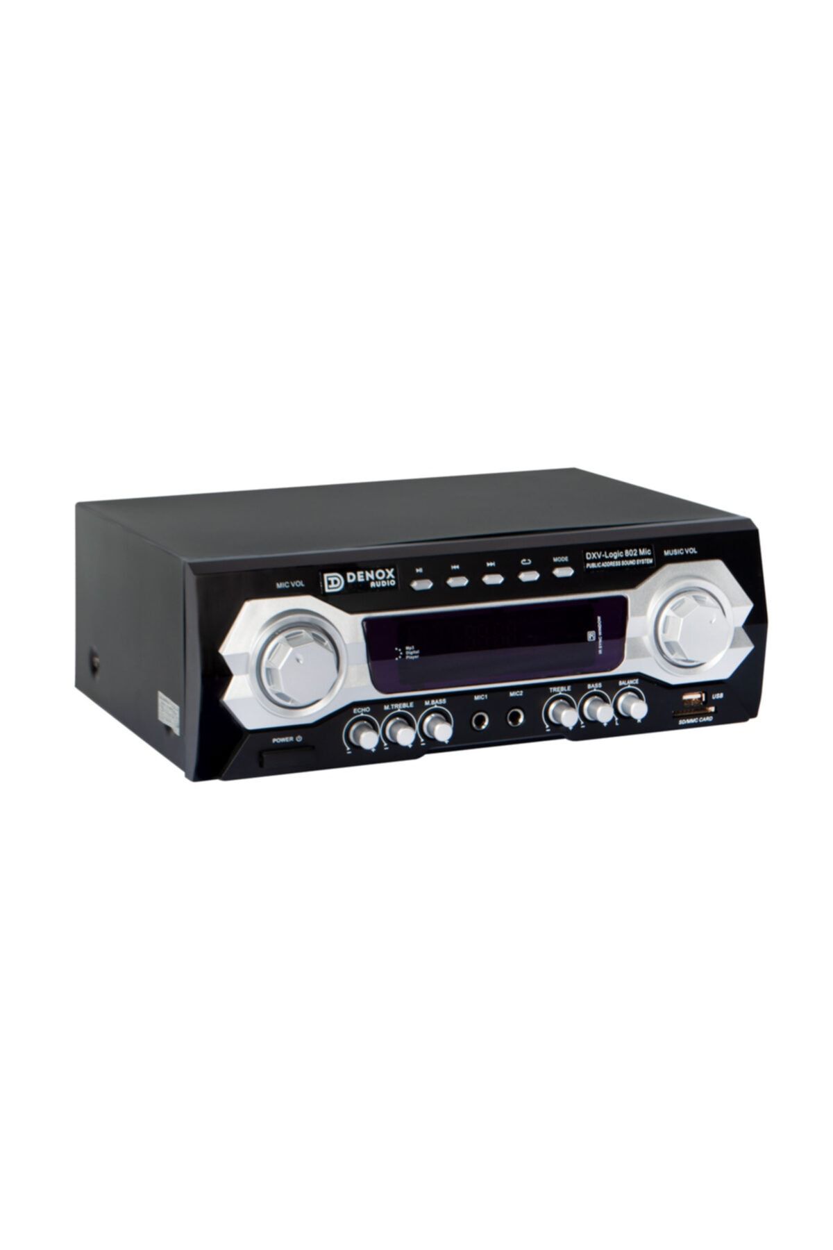 Denox Logic 802 Çift Telsiz Mikrofonlu 120watt Stereo Amfi Mikser