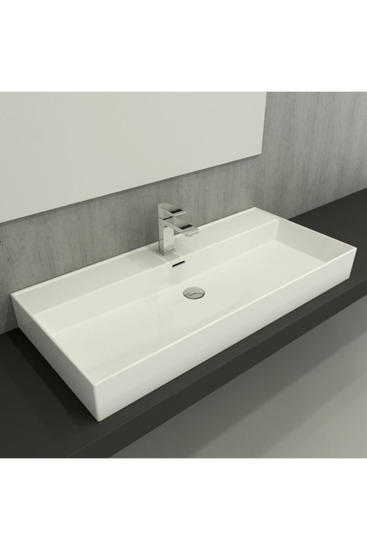 Hafele Freya 100 Parlak Beyaz Lavabo 1004x465 Mm