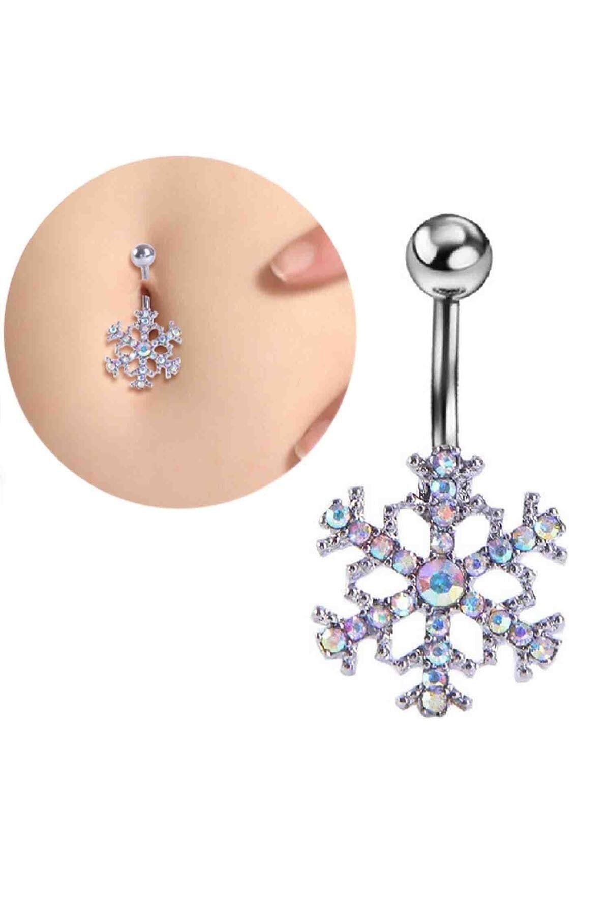 Cadının Dükkanı Cerrahi Çelik Taşlı Kartanesi Göbek Piercing