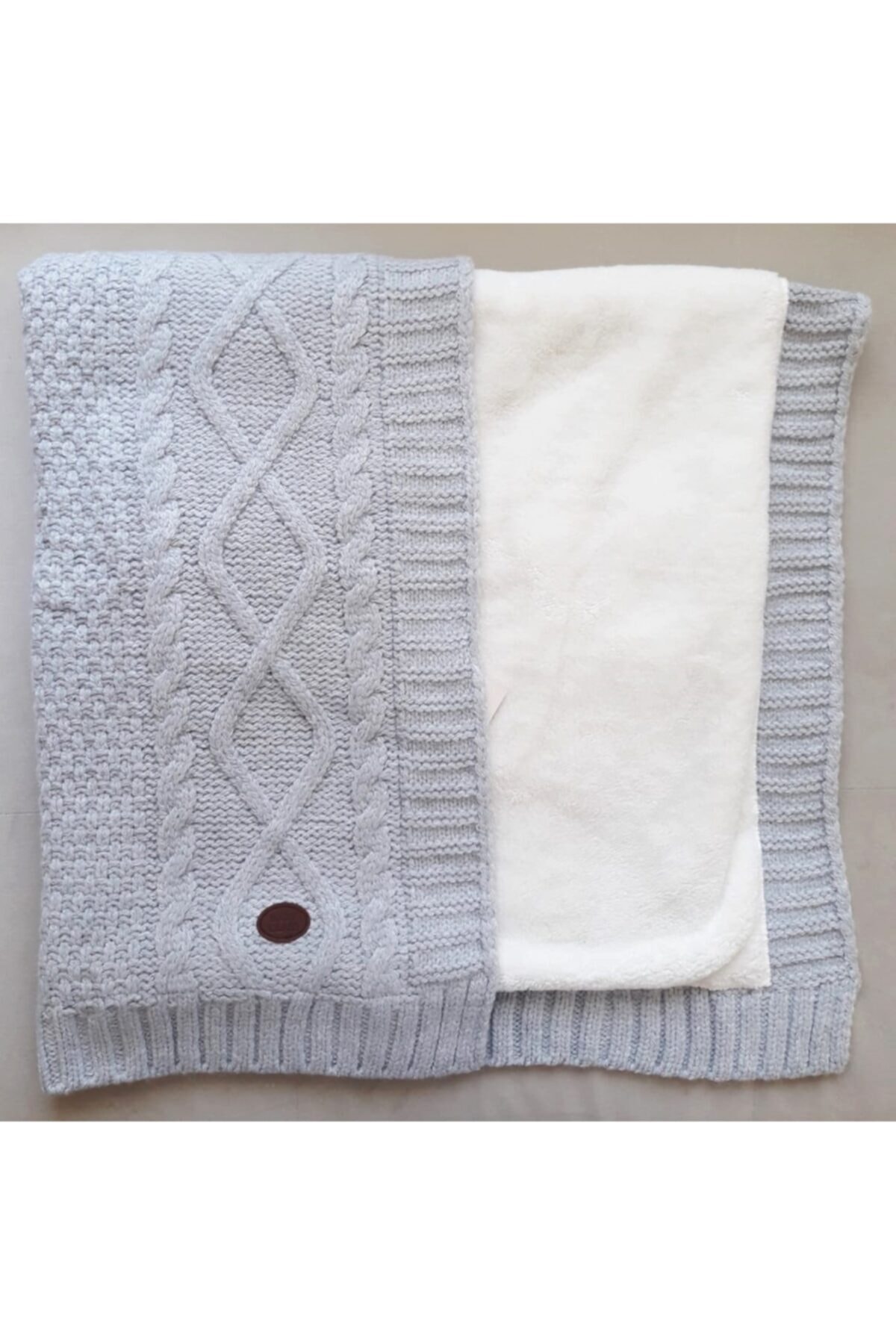 Baby Class Gri Yün Bebe Triko Welsoft Battaniye 100 x 100 cm