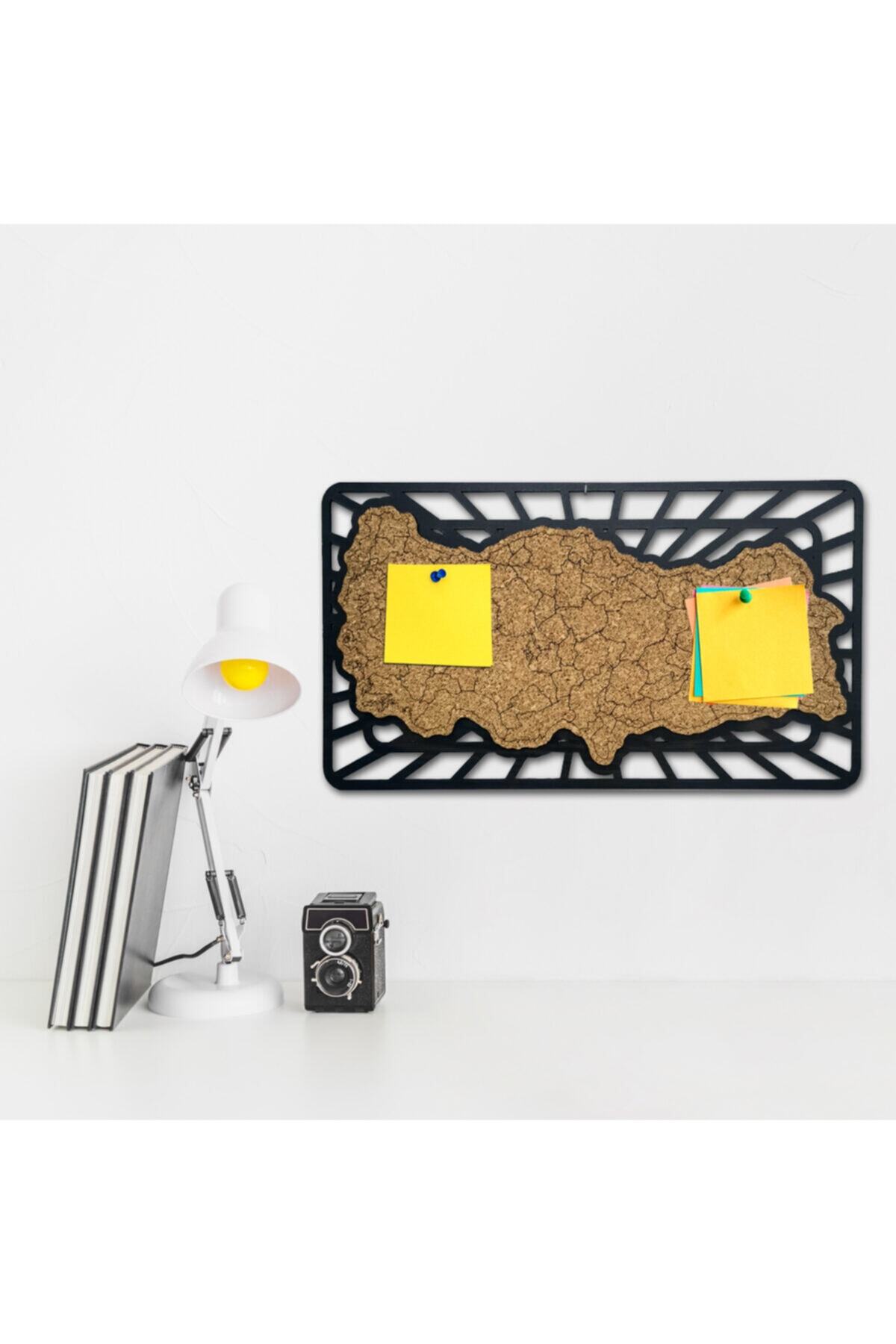 standarts Türkiye Haritalı Dekoratif Mantar Pano - Orta