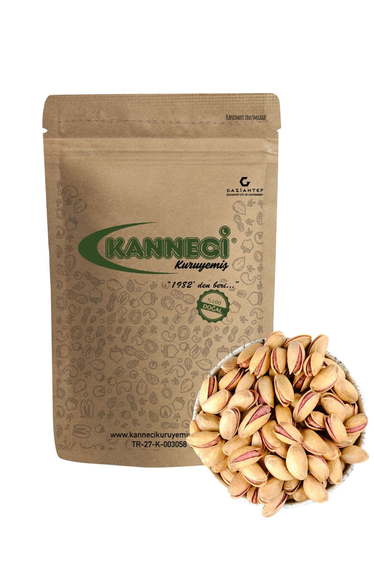 KANNECİ KURUYEMİS %100 Ana Çıtlak Kavrulmuş Antep Fıstığı 1000gr