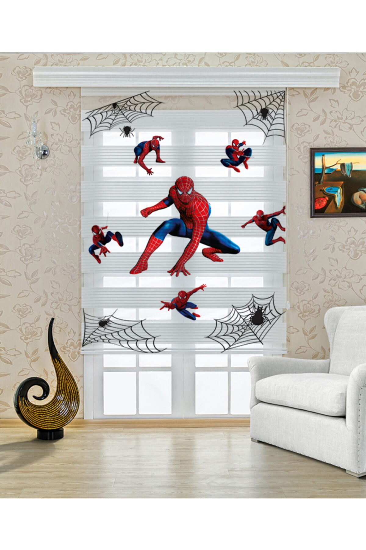 Perdecizade Örümcek Adam Baskılı Zebra Perde