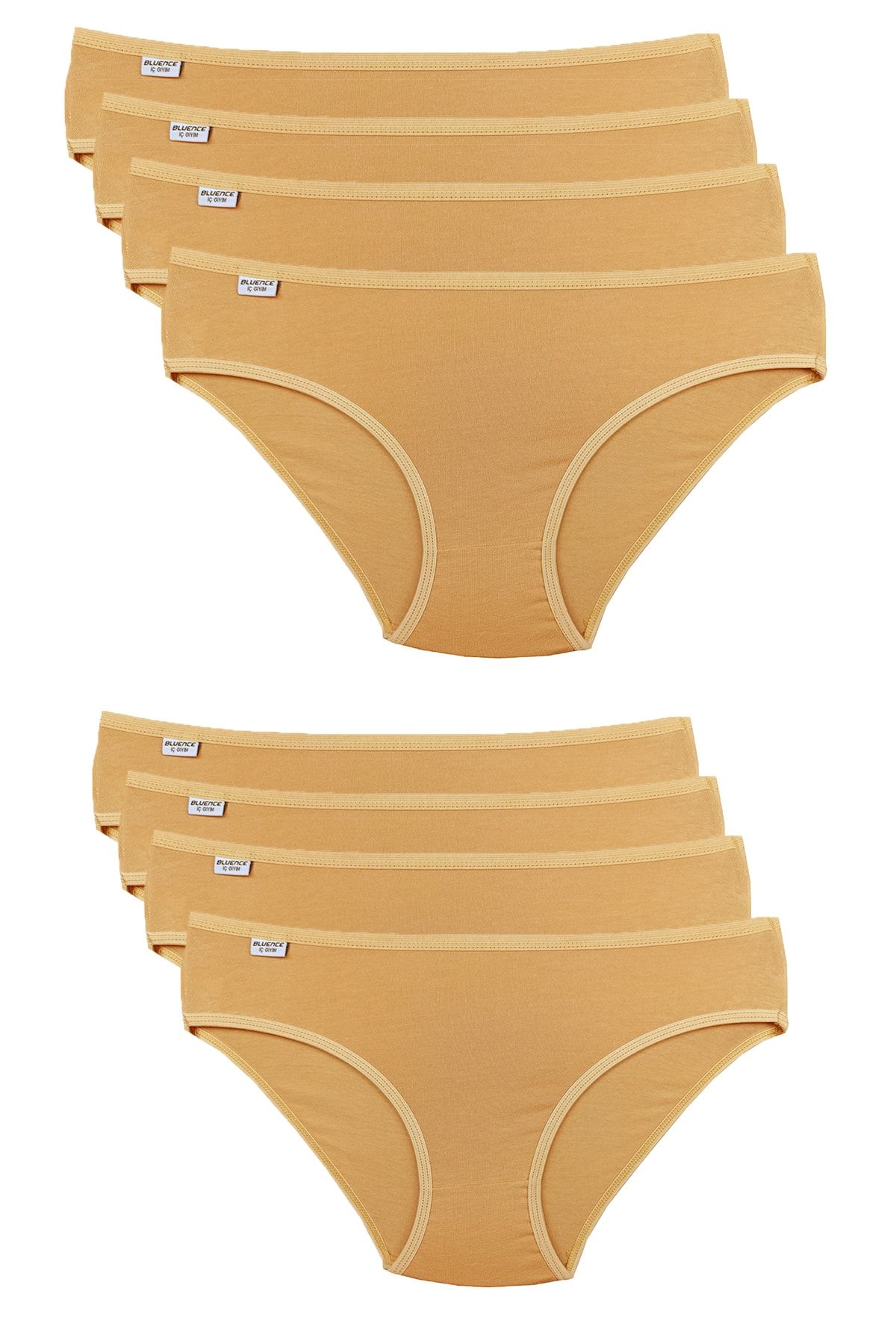 Bluence Büyük Beden Kadın Ten 8'li Paket Likralı Slip Külot